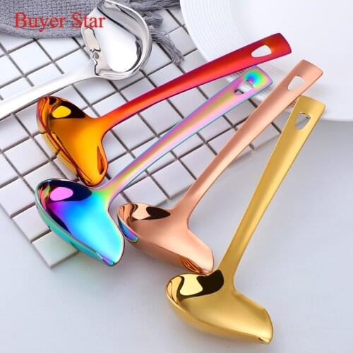 1 Pcs Stainless Steel Soup Ladle With Long Handle Hot Pot Spout Slotted Soup Duck Mouth Shaped Kitchen Cooking Tools Utensils