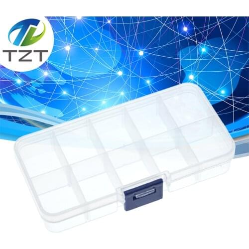 10 Grid canbe remove transparent plastic small box kit storage box jewelry jewelry box electronic components parts finishing box