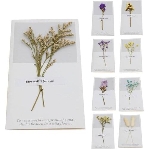 2021 New Year Greeting card Wedding Dried Flowers Invitations Postcards Wedding Birthday Party Festival Greeting Card xmas Card