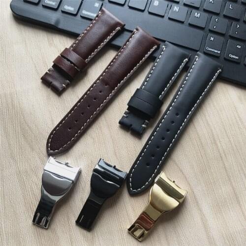 22mm Vintage Color Genuine Leather Replacement Wrist Watchband Strap Belt Loops Band Bracelets For Tudor