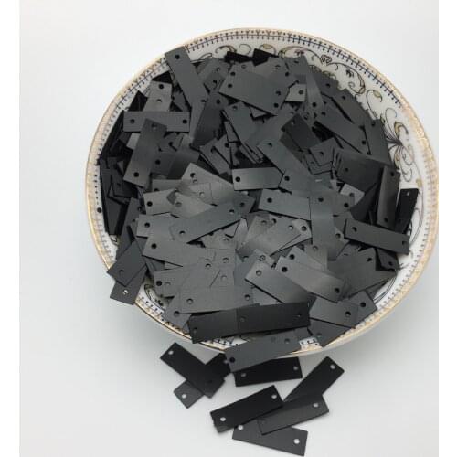50g 6*19mm Rectangle Sequins Flat Paillettes 2 Side Holes Shoes Bags Garment Accessory Wedding Crafts DIY Flakes Dull Black