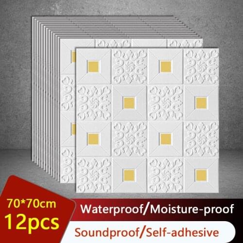 70x70cm 3D Stereo Foam Wall Stickers Roof Self Adhesive Wallpaper Panel Home Decor Living Room Bedroom Children Room Decorative