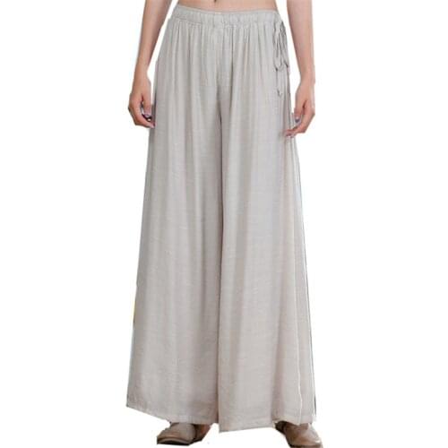 Wide leg casual pants,Plus size M- 6XL 7XL Summer brand thin comfortable long cotton linen trousers candy color dancing pants