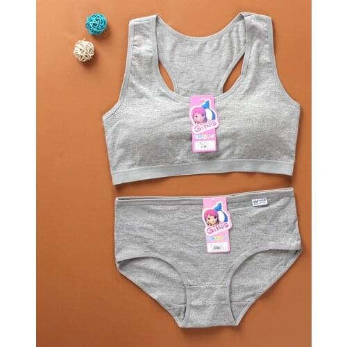 Girls' Bra Set, Underwear, Vest, Developmental Period, Big Children, JuPure Cotton Vest, Solid Color, Cotton