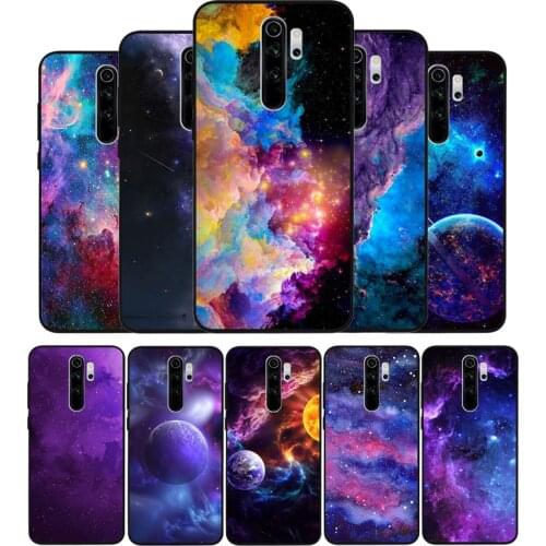 Space for galaxy black Silicone Phone Case For Redmi note 9 8 7 Pro S 8T 7A Cover