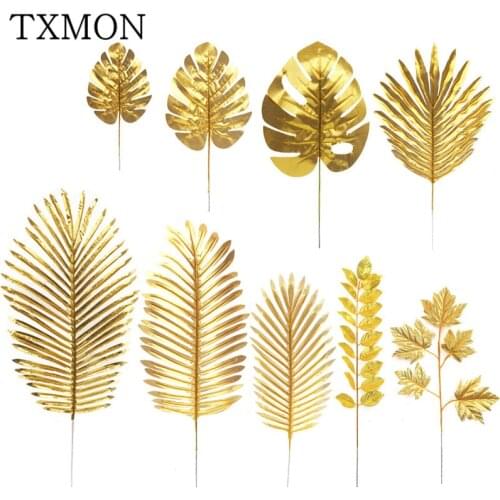 10pcs/lots Simulation turtle back leaf scattered tail silk gold leaf series home wedding cloth exhibition celebration decoration