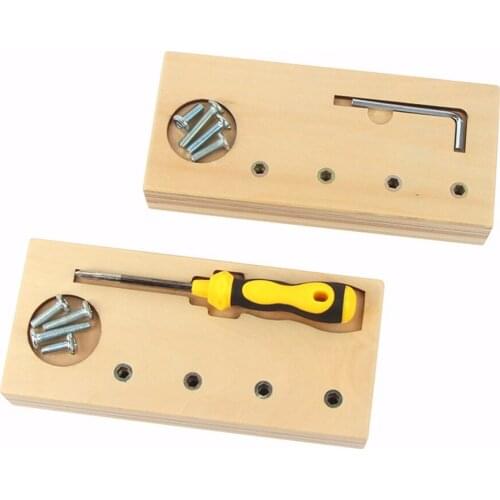 Montessori Baby Wooden Toy Screw Bolts Sets Screwdriver Educational Toy Bacis Life Skills Practical Life for Children Trainning