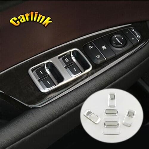 For KIA Optima K5 2016 2017 Matte LHD Door Armrest Panel Window Glass Lift Buttons car styling Cover Trim Accessories 4pcs