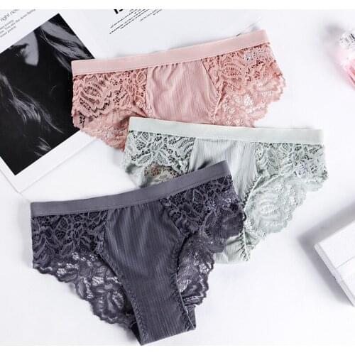 Women Sexy Lace Panties Low-waist Underwear Thong Female G String Lingerie Temptation Embroidery Intimates Size S-XXL