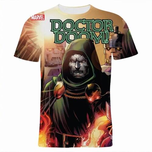 Doctor Doom 3D Printed Marvel Oversized T Shirt For Men Summer Harajuku Style Male Tops Short Sleeve Boy Girl Kids T-shirts