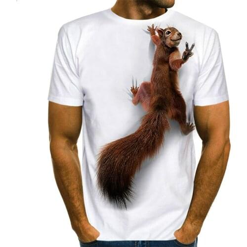 Eagle Wings 3D Printed Short-sleeved T-shirt Wild Animal O-neck Summer Mens Squirrel Print Plus Size 2021