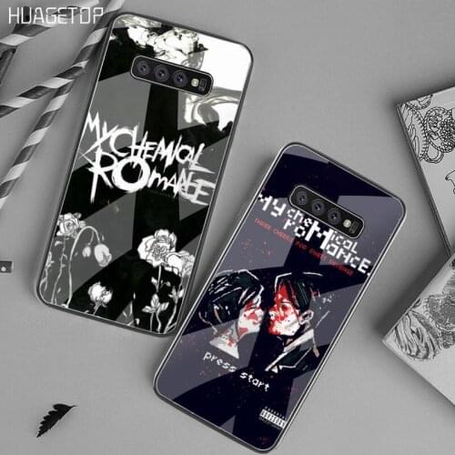 HUAGETOP Super My Chemical Romance Bling Cute Phone Case Tempered Glass For Samsung S20 Plus S7 S8 S9 S10 Plus Note 8 9 10 Plus