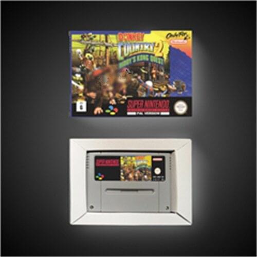 Donkey Country Kong 2 Diddys Kong Quest - EUR Version RPG Game Card Battery Save with Retail Box