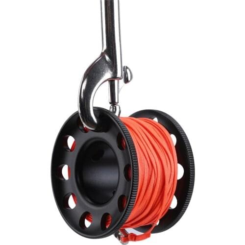 High Quality Scuba Diving Aluminum Alloy Spool Finger Reel 15m with Stainless Steel Bolt Snap Hook Safe Equipment Accessories