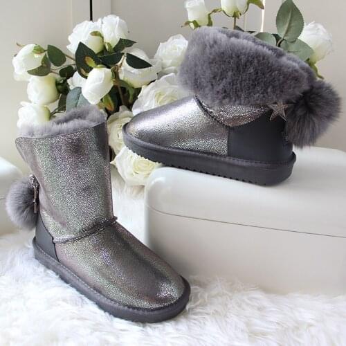 Top Quality Winter Classic Snow Boots Real Sheepskin Wool 2020 Woman Genuine Sheepskin Women Boots Top Quality Women Shoes