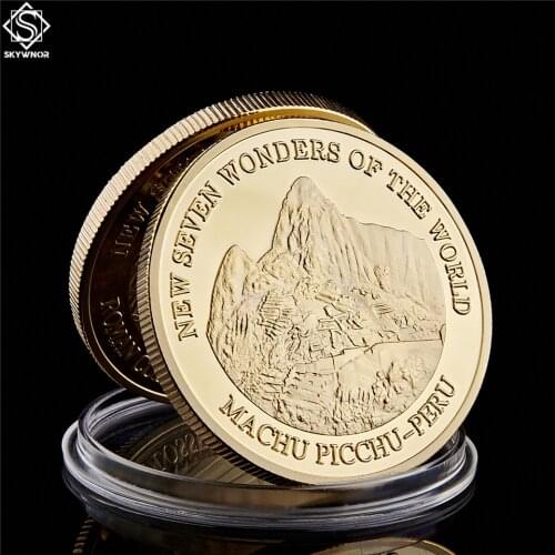 2007 Peru Cuzco Machu Picchu New Seven Wonders of The World Gold Plated Coin Collection