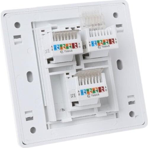 86 Type Computer Socket Panel CAT5E Network Module RJ45 Cable Interface Outlet