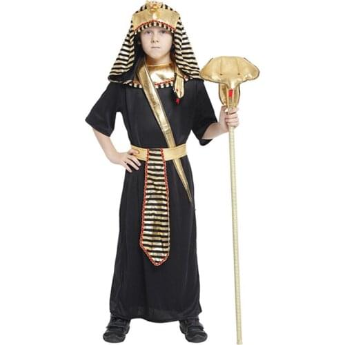 Boy Carnival Purim Pharaoh Costume Ancient Egypt The King Kids Show Cosplay Halloween Fancy Party Dress