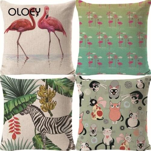 Nordic Style and Flamingo Small Fresh Pillow European Style Pillow American Country Christmas Home Bedroom Decoration Pillowcase