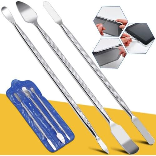 3pcs Metal Crowbar Mobile Phone Repair Opening Tool Metal Disassemble Crowbar Metal Steel Pry Phone Hand Tool Set
