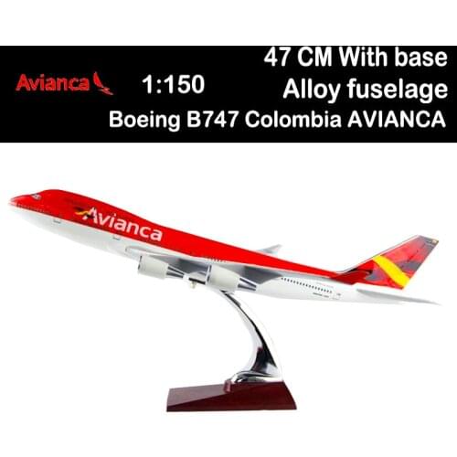 1/150 47CM Boeing B747 International Colombia AVIANCA Airline Model Plane Toys Airplane Gift Aircraft Resin Aviation Display