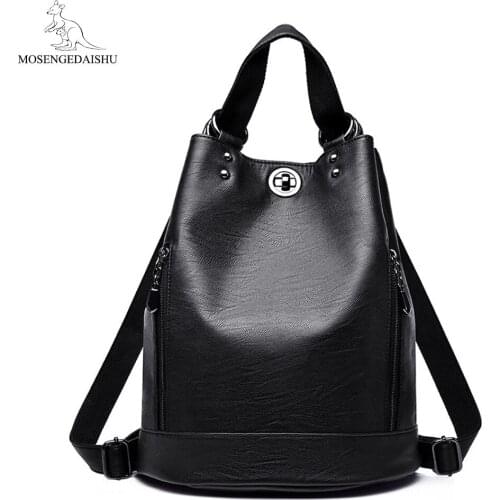 Fashion Women Leather Backpack Famous Brand Designer Luxury Shoulder Bag High Quality Ladies Travel Bags Multifunction Mochila