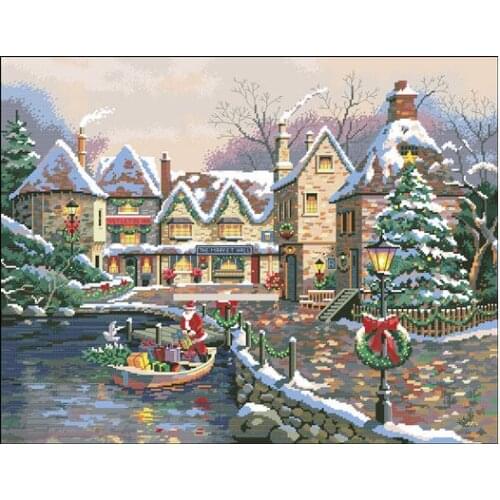 Embroidery Package Cross Stitch Kits Unopen New Luxurious Size: 65cmX55cm Christmas DIY Handicraft Embroidery Kit Free shipping