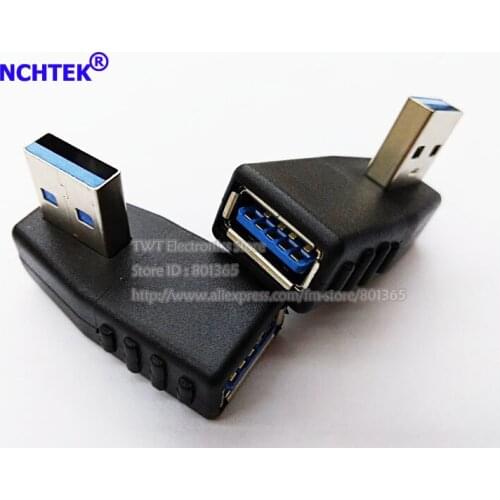 NCHTEK Vertical 90 Degree Left Angled USB 3.0 Male to Female Adapter/Free shipping/10PCS