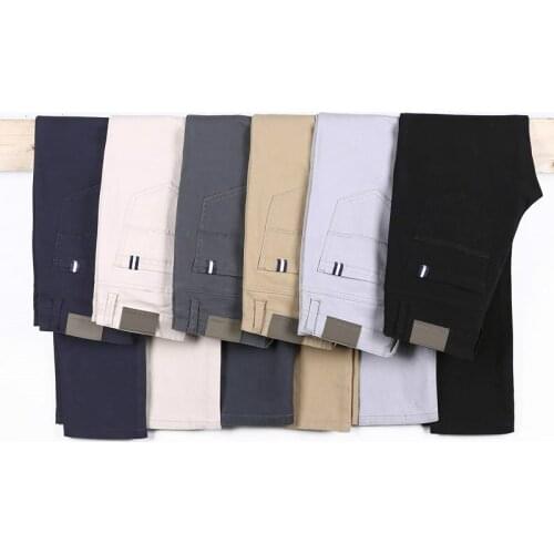 New Business Fashion Comfortable Stretch Cotton Elastic Straigh Jeans Trousers Classic 6 Color Casual Pants Men Spring Autumn
