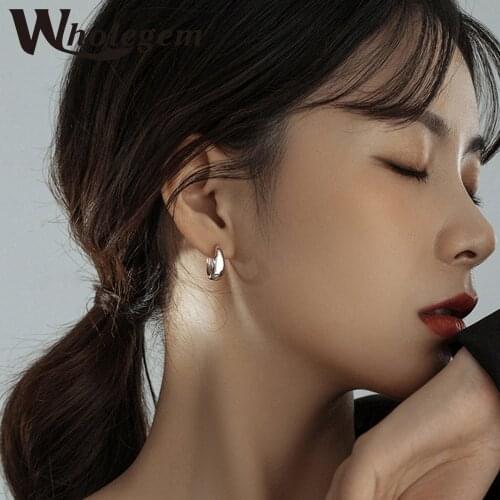 WHOLEGEM Vintage Minimalist Bold Texture Circle Earrings For Women Brand Design Statement Jewelry Wholesale