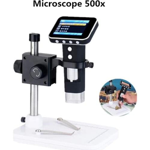 Portable Digital Microscope 1-600X Magnification System 3.6MP Screen 4.3 inch HD OLED Display Microscope Continuous Magnifier