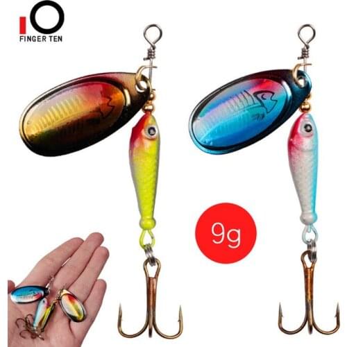 New Rotating Metal Spinner Fishing Lure 9g Spoon Baits Treble Hook Isca Artificial Fish Wobbler Feeder Carp Spinnerbait