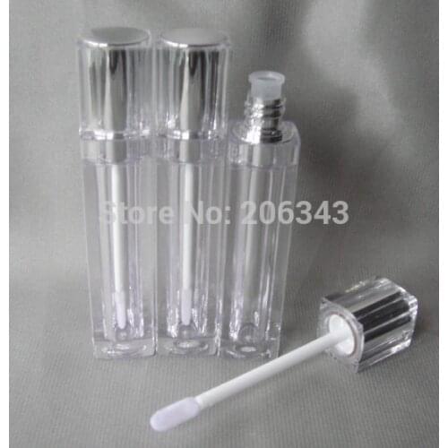 8ml square shape transparent lip gloss/color cream tube or lip balm tube or lip stick