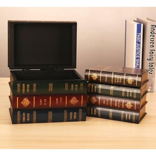 Retro Book Shaped Box Props Office Bookcase Ornaments Jewelry Storage Holder Case Home Decoration Gift