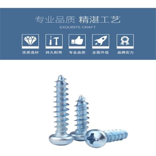 M4/M5/M6 Pan Head Self-tapping Screw Cross Recessed Parafuso Vis Spike Phillip Plaine Screws Tornillos Viti Schroeven PC DIN7981