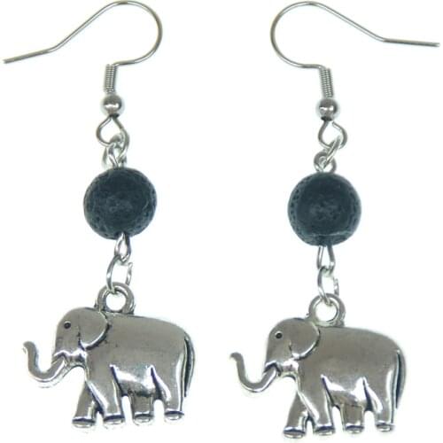 Two Sided Elephant Dangle Earrings For Women Metal Alloy DIY Pendant Making Findings Handmade 18*20mm Retro Jewelry Wholesale