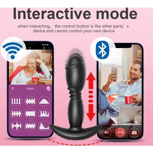 Remote APP Backyard Female Masturbation Device Retractable Anal Plug Wireless Remote Control Multi-frequency Vibration Couple Se