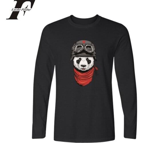 LUCKYFRIDAYF Funny Panda cartoon t-shirts fashion women men t shirts casual o neck tee shirt long sleeve t-shirt sweatshirt tops