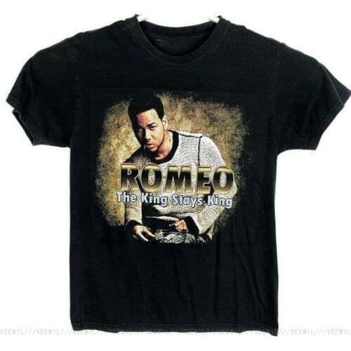 Vintage Romeo Santos The King Stays King Tour Graphic Concert Fitness T-Shirt S 3xl 100% Cotton T Shirts Brand Clothing