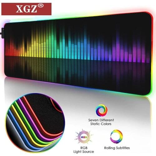 XGZ RGB Guitar DJ Keyboard Pattern Music Game Player Portable Rubber Big Mouse Pad LED Office Mouse Soft Player Lock Mouse Edge