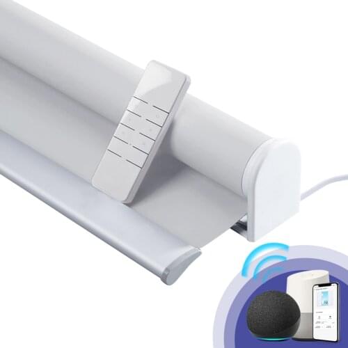 Electric Hard-Wired Wifi Roller Blinds Remote Voice Phone App Control Works with Google Home Alexa Customized Size