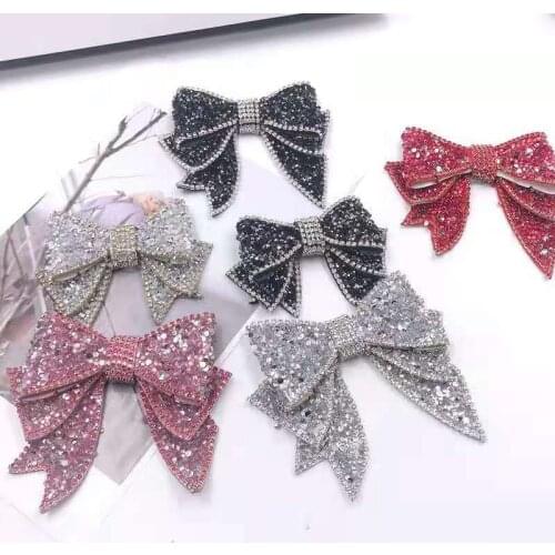 2pcs Bling Rhinestone Bowknot Beautiful Bow Decorations Sandals High Heels Shoes Button Clip DIY Manual Metal Shoe Accessories
