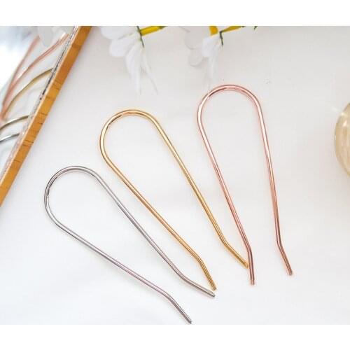 1PCS Simple U Shaped Alloy Hairpins Waved Hair Clips Simple Metal Bobby Pins Barrettes Bridal Hairstyle Tools Accessories