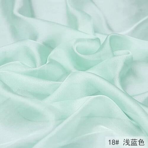 Colour Silk Chiffon fabric 100% mulberry silk for dress linning 6 mm 140 cm light blue green purple color 10 meters SC 02
