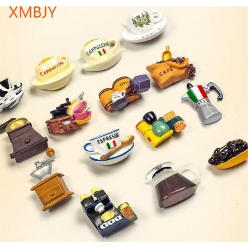 3D Cartoon Food Coffee Refrigerator Magnet Paste Magnet Creative Fridge Magnet Magnetic Message Sticker Home Decoration