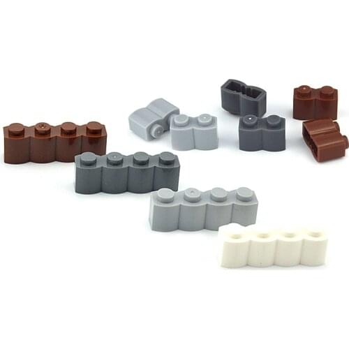 40-70pcs/lot 1*2 1*4 Waved Building Blocks Creator MOC Parts Bricks Special DIY Accessories Toys For Kids Compatible with 30136