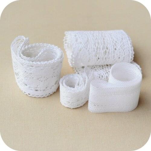5yards 4-6cm Width White Cotton Lace Trims Bridal Wedding Cotton Lace Trim Craft Edging