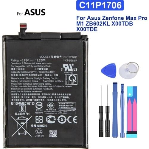 Replacement Battery For Asus Zenfone Max Pro M1 ZB602KL Battery X00TDB X00TDE Battery C11P1706 4850mAh with Track Code