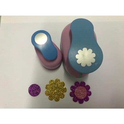 Free shipping 2.5cm circle EVA foam puncher and 4.9cm sun flower craft punch set Punch Craft Scrapbooking paper hole punch