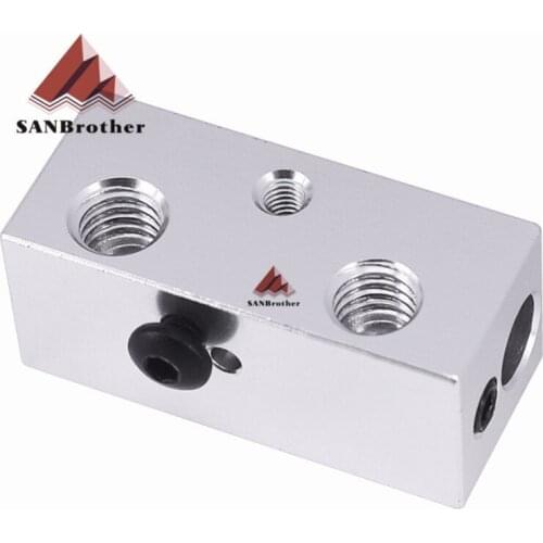Free shipping All-metal Multi-extrusion 2 in-1 out Cyclops Aluminium Heater Block Multi Color Nozzel 1.75mm For 3D Printer